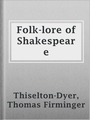 cover image of Folk-lore of Shakespeare